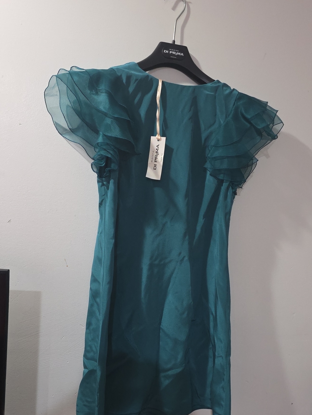 Maison DI PRIMA Teal Ruffle Sleeve Dress